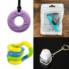 2 Chew Necklaces + 2 Fidget Toys Bundle (choose your colors)