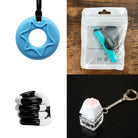 2 Chew Necklaces + 2 Fidget Toys Bundle (choose your colors) Blue Turquoise Black and white