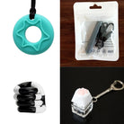 2 Chew Necklaces + 2 Fidget Toys Bundle (choose your colors) Aquamarine Grey Black and white