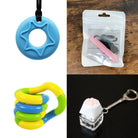 2 Chew Necklaces + 2 Fidget Toys Bundle (choose your colors)