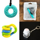 2 Chew Necklaces + 2 Fidget Toys Bundle (choose your colors)