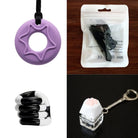 2 Chew Necklaces + 2 Fidget Toys Bundle (choose your colors) Purple Black Black and white