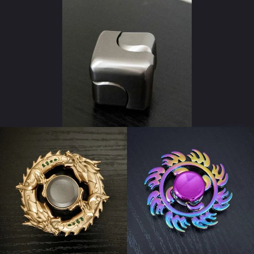 3 Beloved Fidget Spinners Bundle Silver Gold Fire