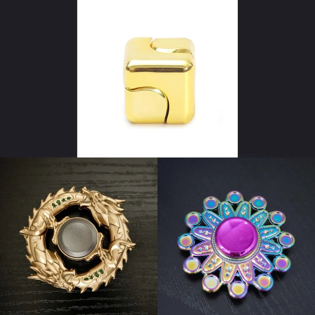 3 Beloved Fidget Spinners Bundle Gold Gold Mandala
