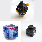 3 Fidgeting Cubes Bundle Galaxy All Black Black & Yellow Multi Color