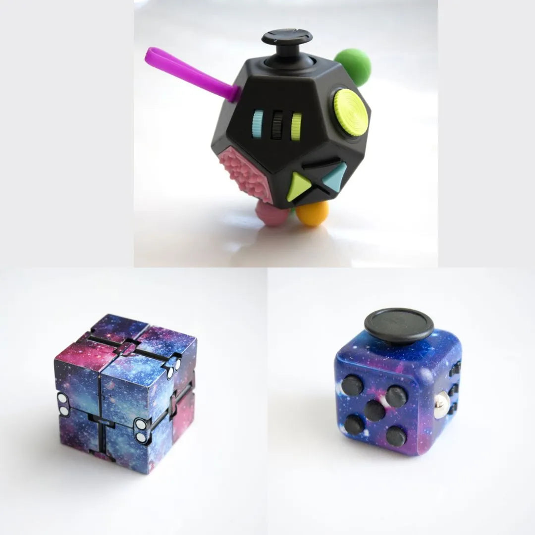 3 Fidgeting Cubes Bundle Galaxy (Weighted) Galaxy Multi Colored