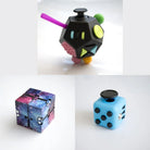 3 Fidgeting Cubes Bundle Galaxy (Weighted) Sky Blue Multi Colored