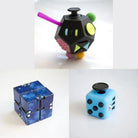 3 Fidgeting Cubes Bundle Blue (Weighted) Sky Blue Multi Colored