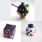 3 Fidgeting Cubes Bundle Purple (Weighted) Paint Splatter Multi Colored
