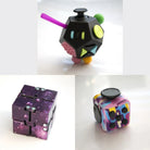 3 Fidgeting Cubes Bundle Purple (Weighted) 80’s Retro Multi Colored