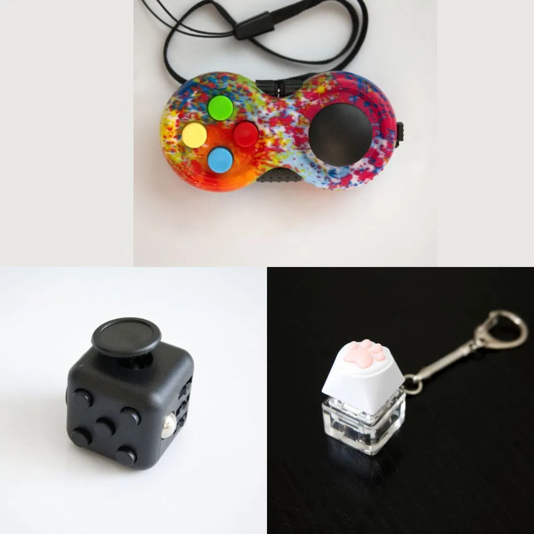 3 Bestselling Fidgets Bundle All Black Paint Splatter