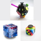 3 Fidgeting Cubes Bundle Galaxy Rainbow Multi Colored