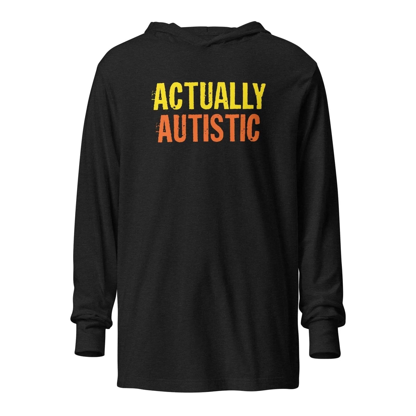 Actually Autistic Unisex Hooded long-sleeve tee Charcoal-Black Triblend XS