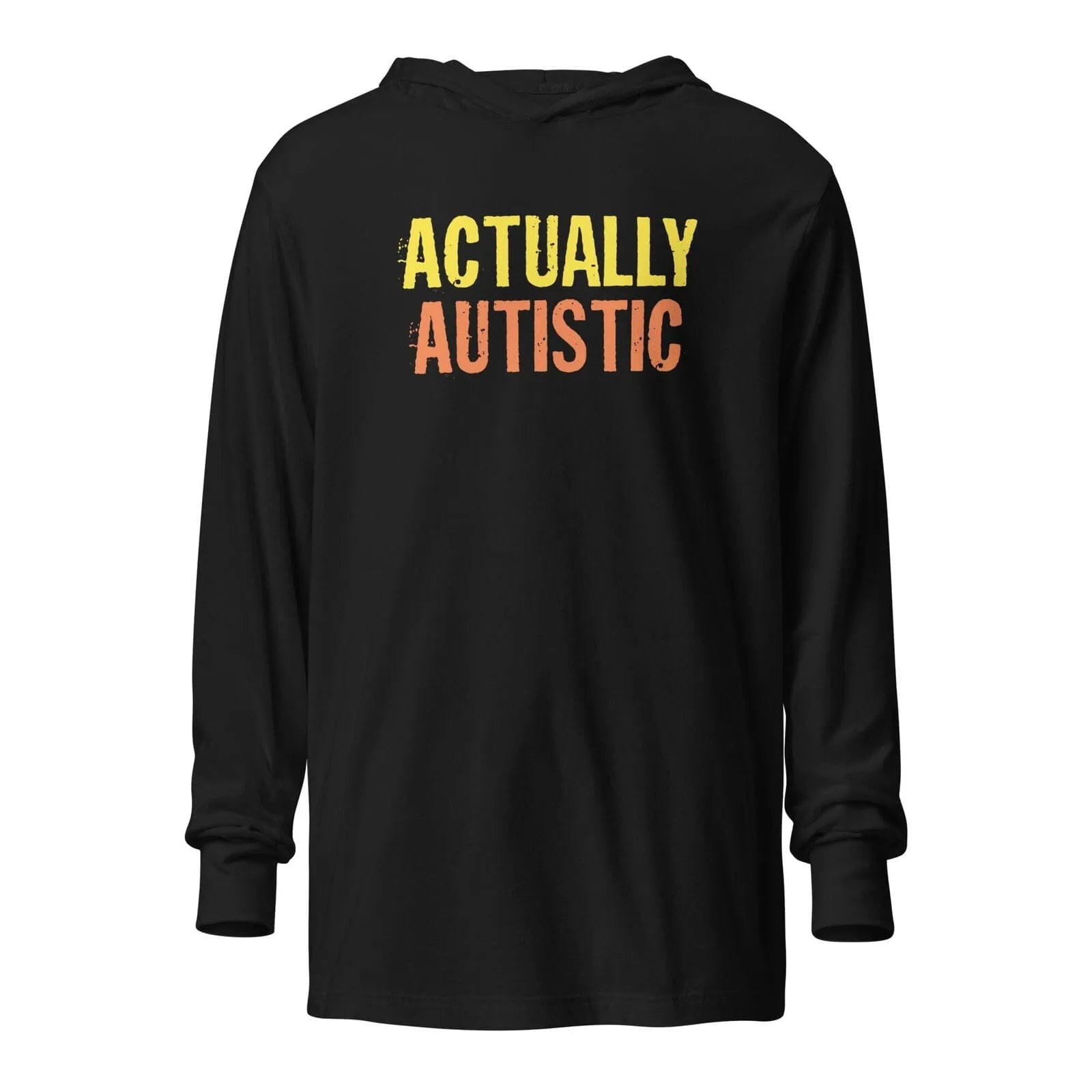 Actually Autistic Unisex Hooded long-sleeve tee Black XS