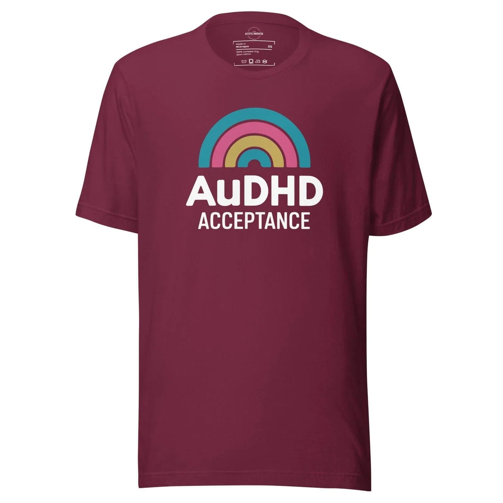 AuDHD Acceptance Unisex t-shirt Maroon XS