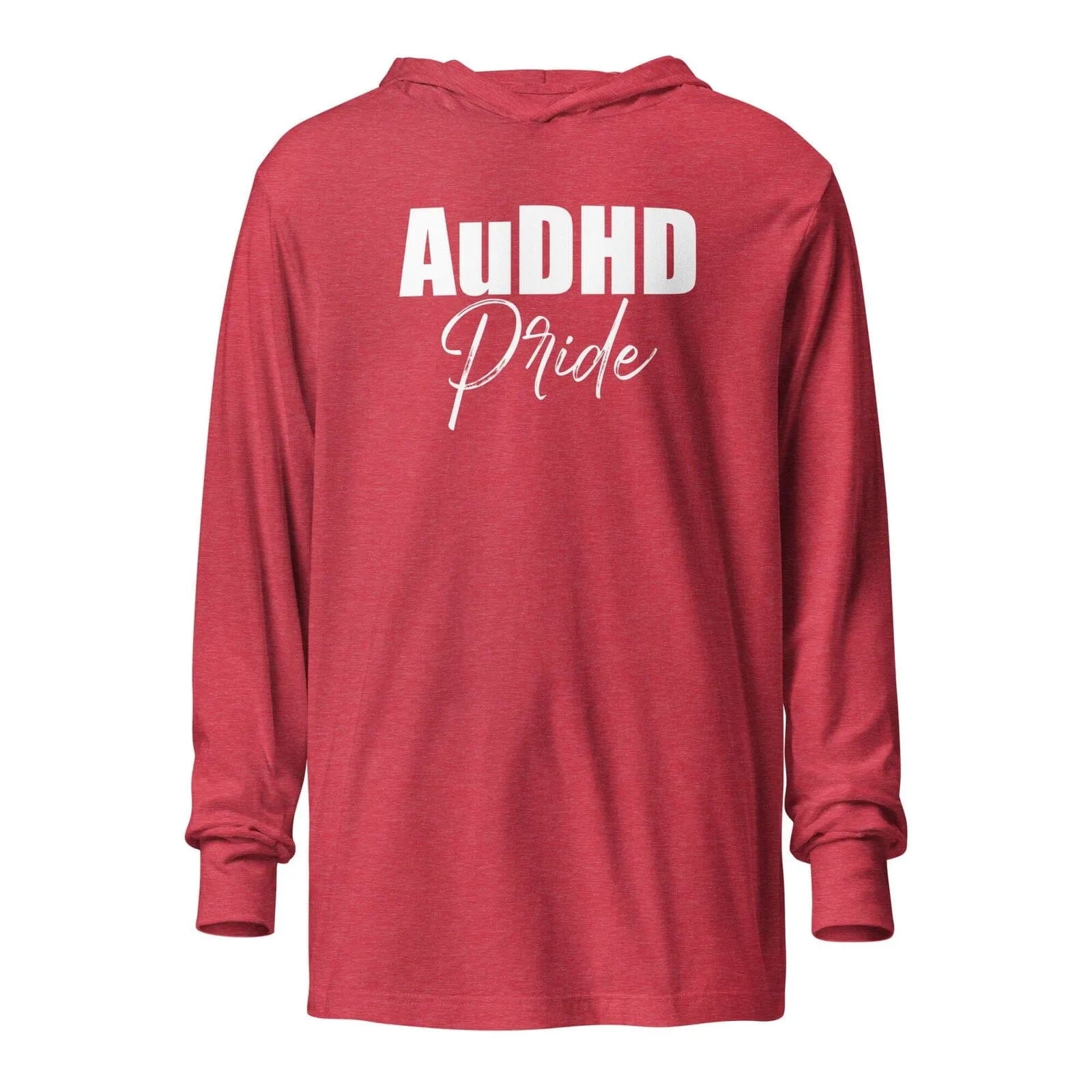 AuDHD Pride Hooded long-sleeve tee Heather Red XS