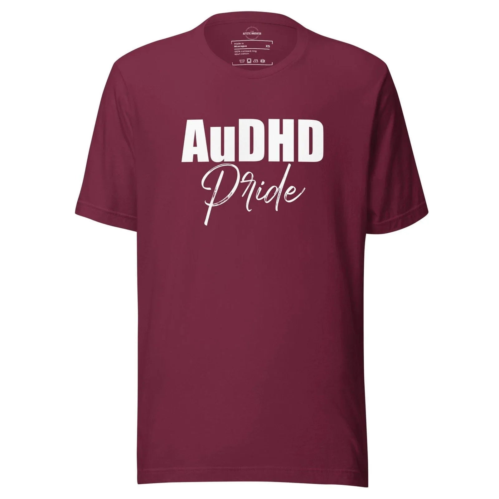 AuDHD Pride Unisex t-shirt Maroon XS