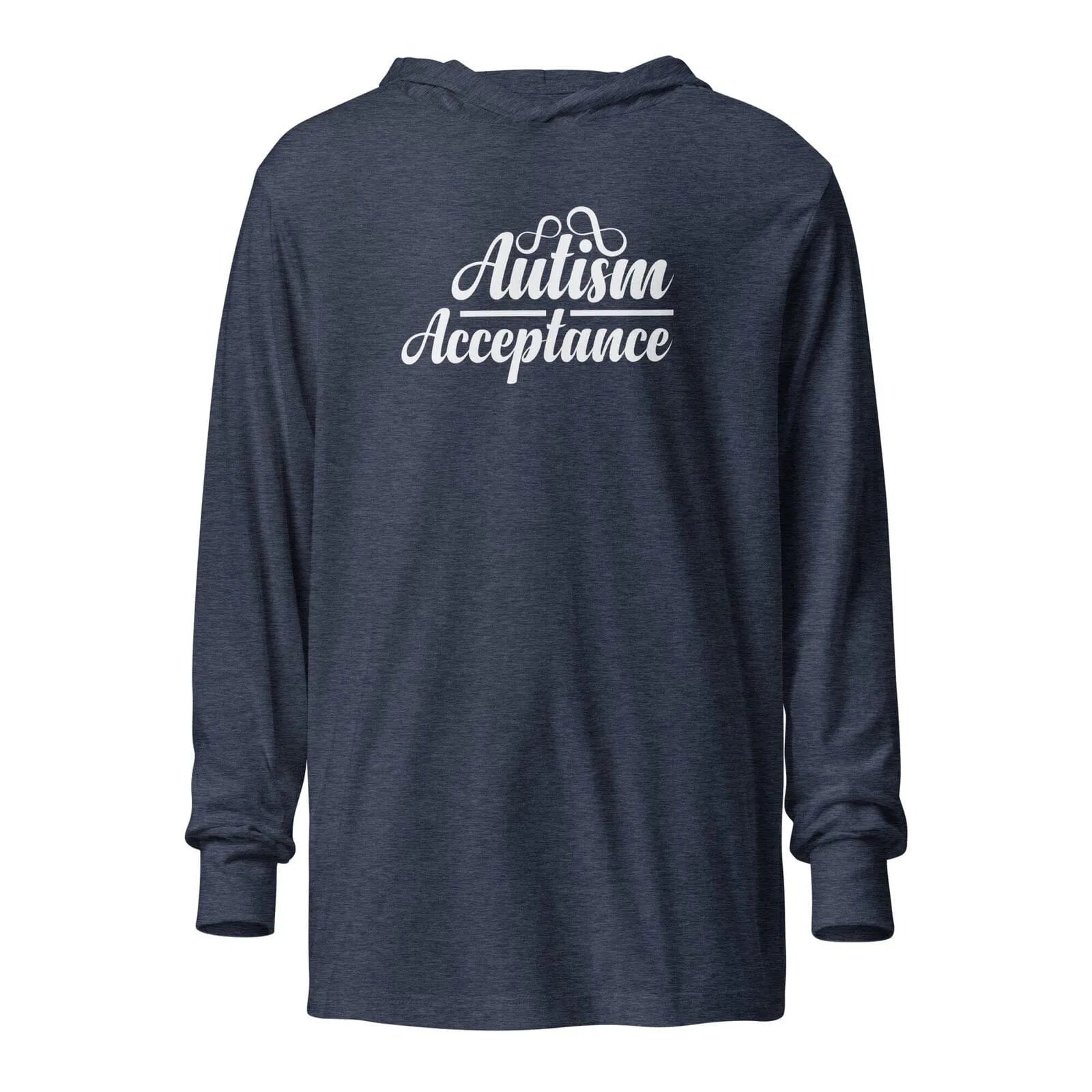 Autism Acceptance Unisex Hooded long-sleeve tee Heather Navy XS