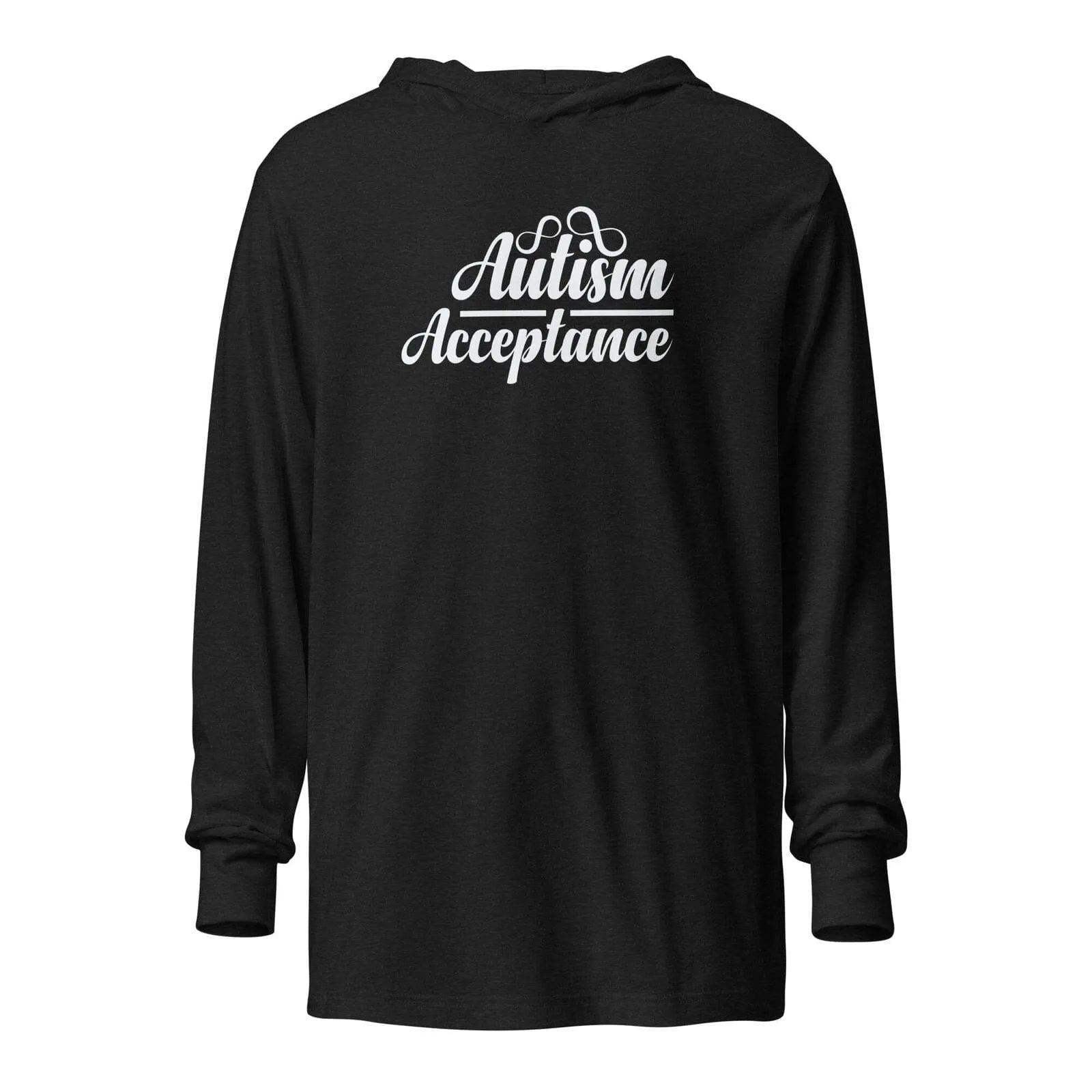 Autism Acceptance Unisex Hooded long-sleeve tee Charcoal-Black Triblend XS