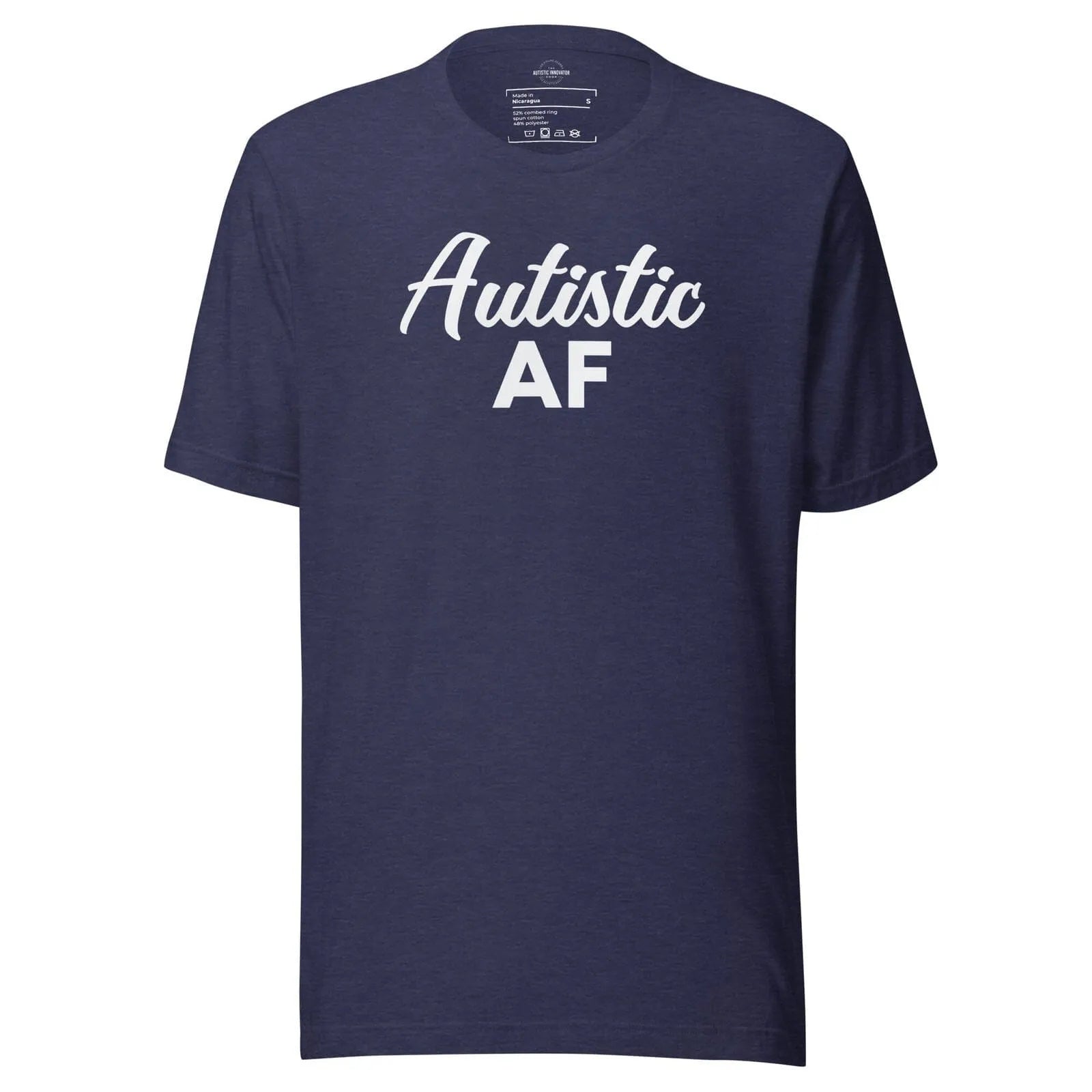Autistic AF Unisex t-shirt Heather Midnight Navy S