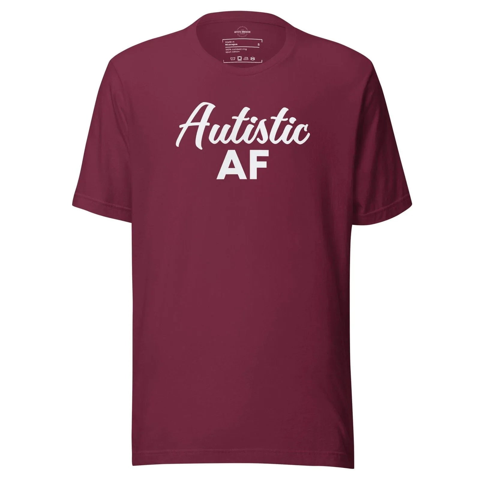 Autistic AF Unisex t-shirt Maroon S