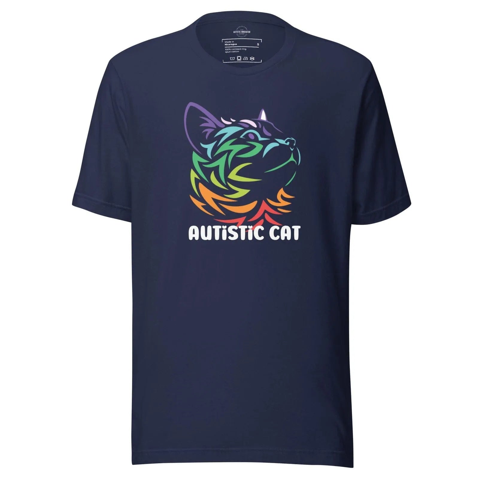Autistic Cat Unisex t-shirt Navy S