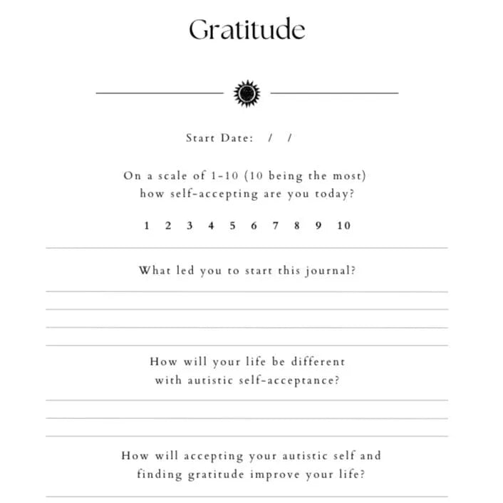 Autistic Self-Acceptance Printable Gratitude Journal