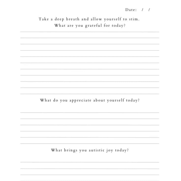 Autistic Self-Acceptance Printable Gratitude Journal