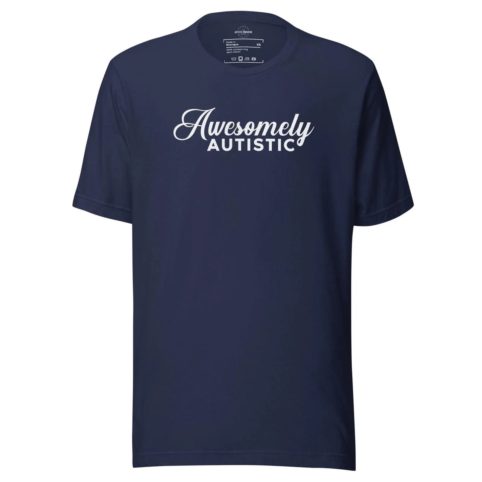 Awesomely Autistic Unisex t-shirt Navy XS