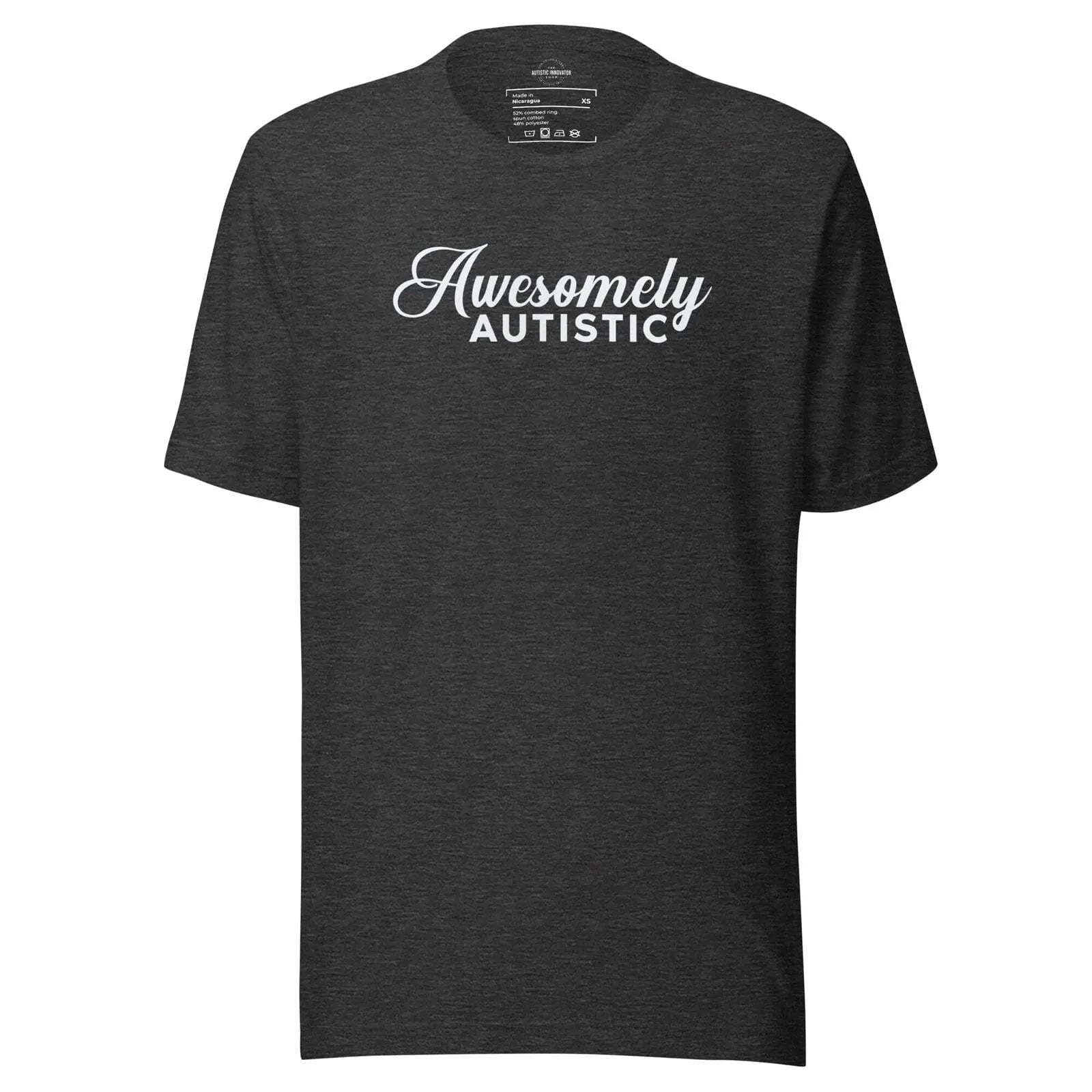 Awesomely Autistic Unisex t-shirt Dark Grey Heather XS