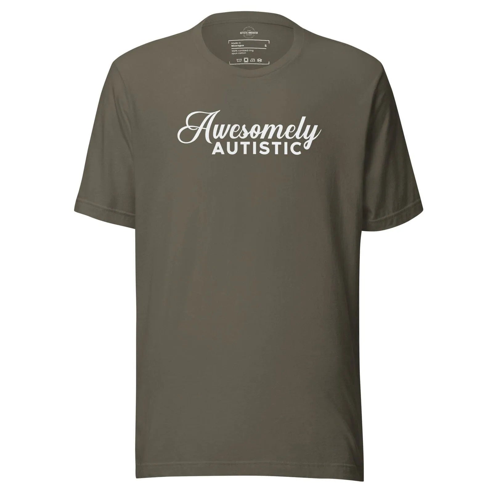 Awesomely Autistic Unisex t-shirt Army S