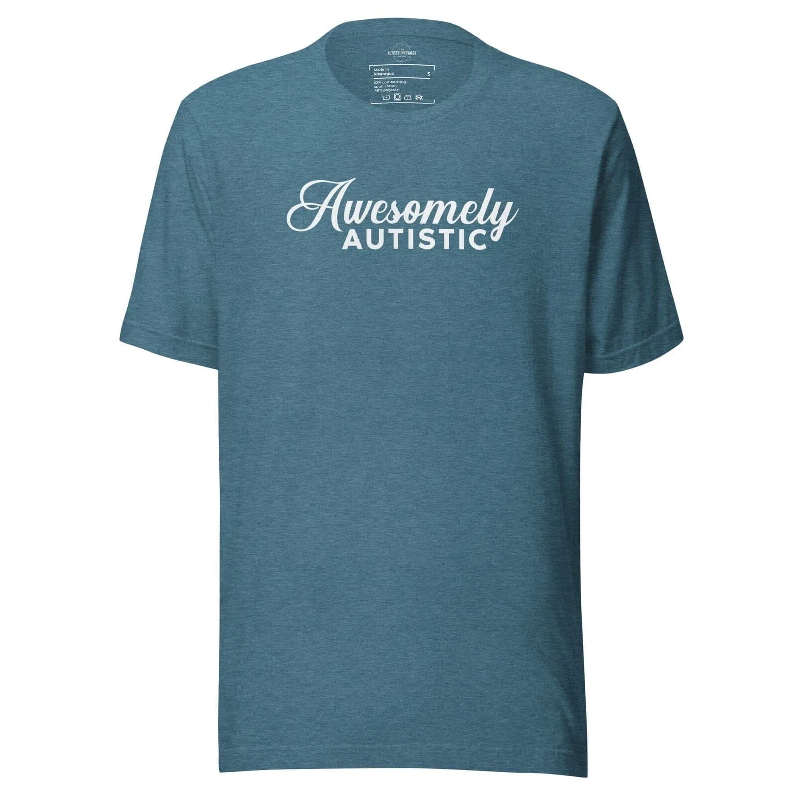 Awesomely Autistic Unisex t-shirt Heather Deep Teal S