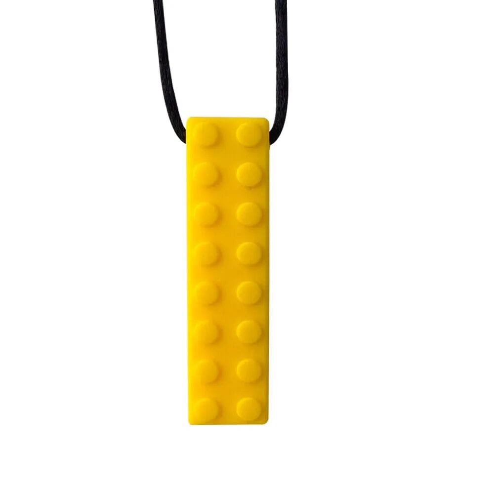 Block Pendant Chew Necklace Yellow