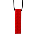 Block Pendant Chew Necklace Red