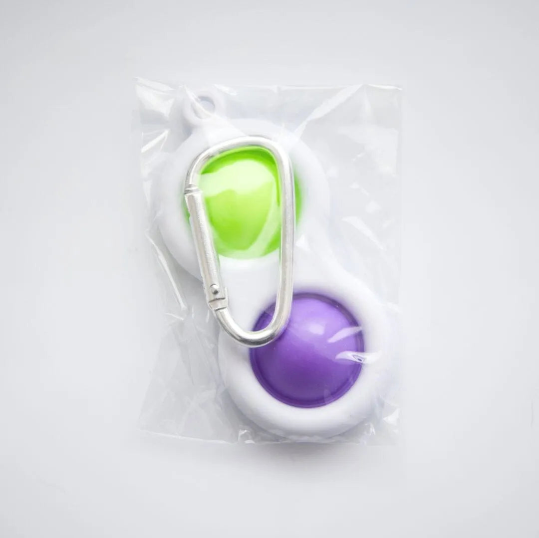 Simple Dimple Stim Toy Keychain Purple & Green
