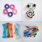 Bulk Fidget Toy Bundle (18 Fidgets) Pink & Purple Black