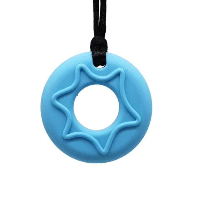 Donut Chew Necklace Blue