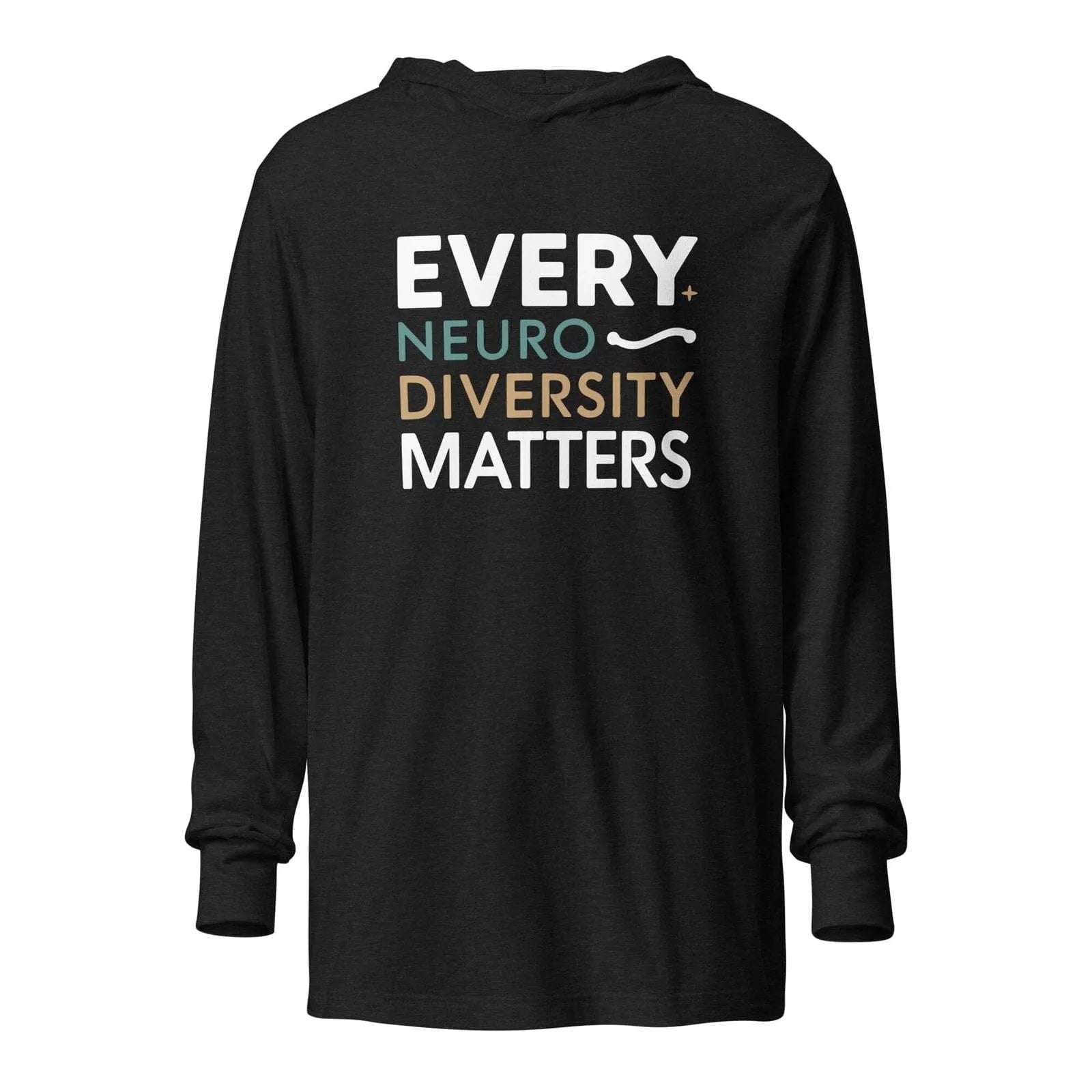 Every Neurodiversity Matters Hooded long-sleeve tee Charcoal-Black Triblend XS