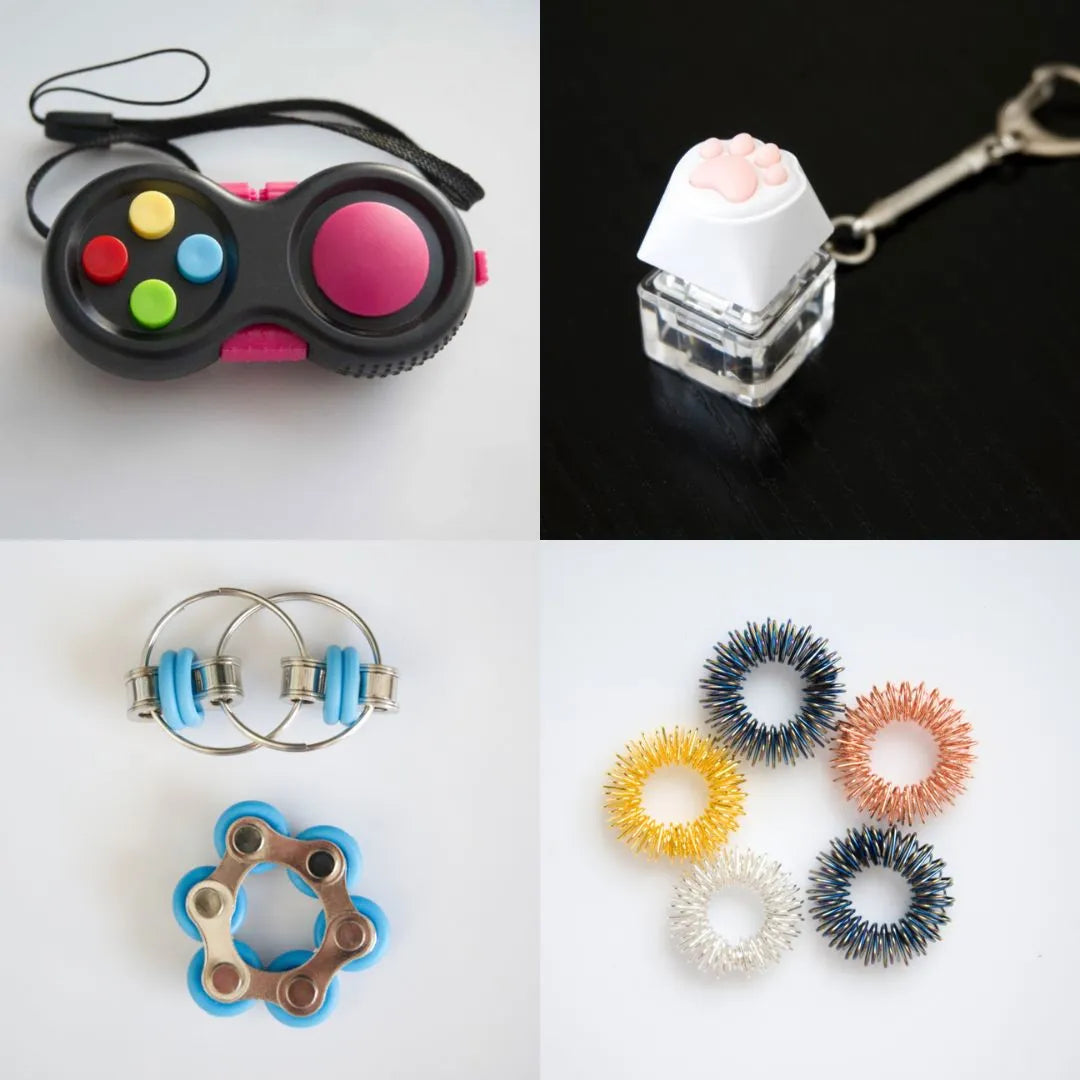 Fidget Toy Favorites Bundle (choose your colors) Turquoise Pink Golden Rainbow