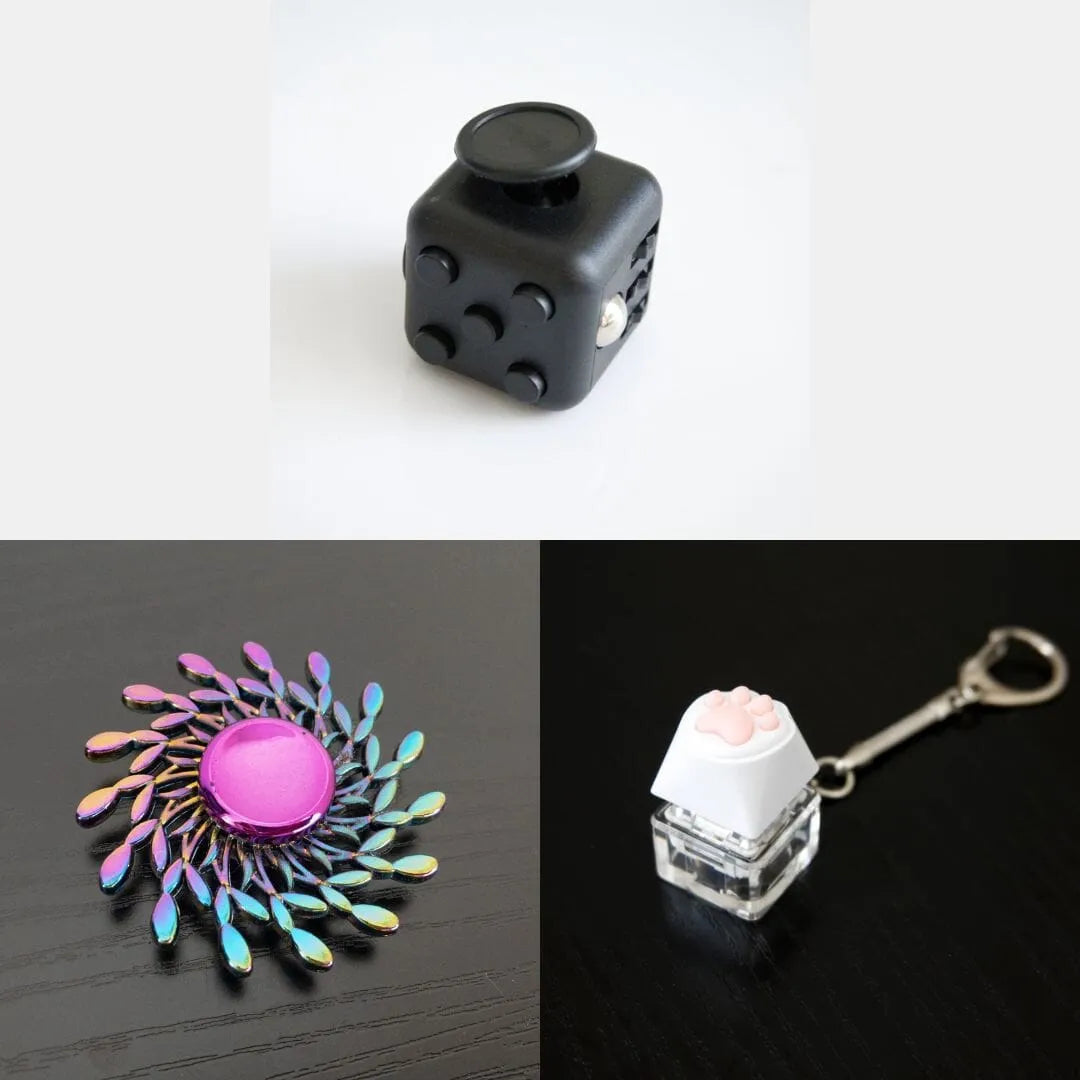 Rainbow Fidget Spinner + 2 Fidgets Bundle (choose your colors) Wind All Black