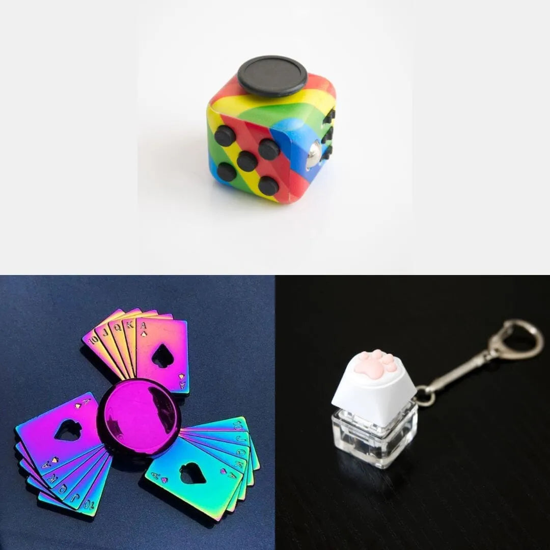 Rainbow Fidget Spinner + 2 Fidgets Bundle (choose your colors) Playing Cards Rainbow