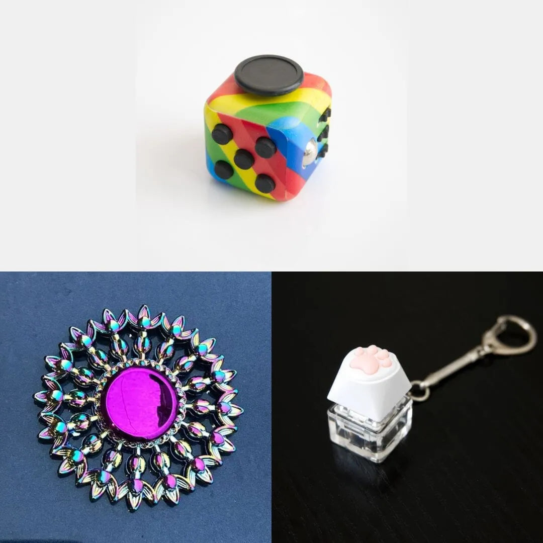 Rainbow Fidget Spinner + 2 Fidgets Bundle (choose your colors) Flower Mandala Rainbow