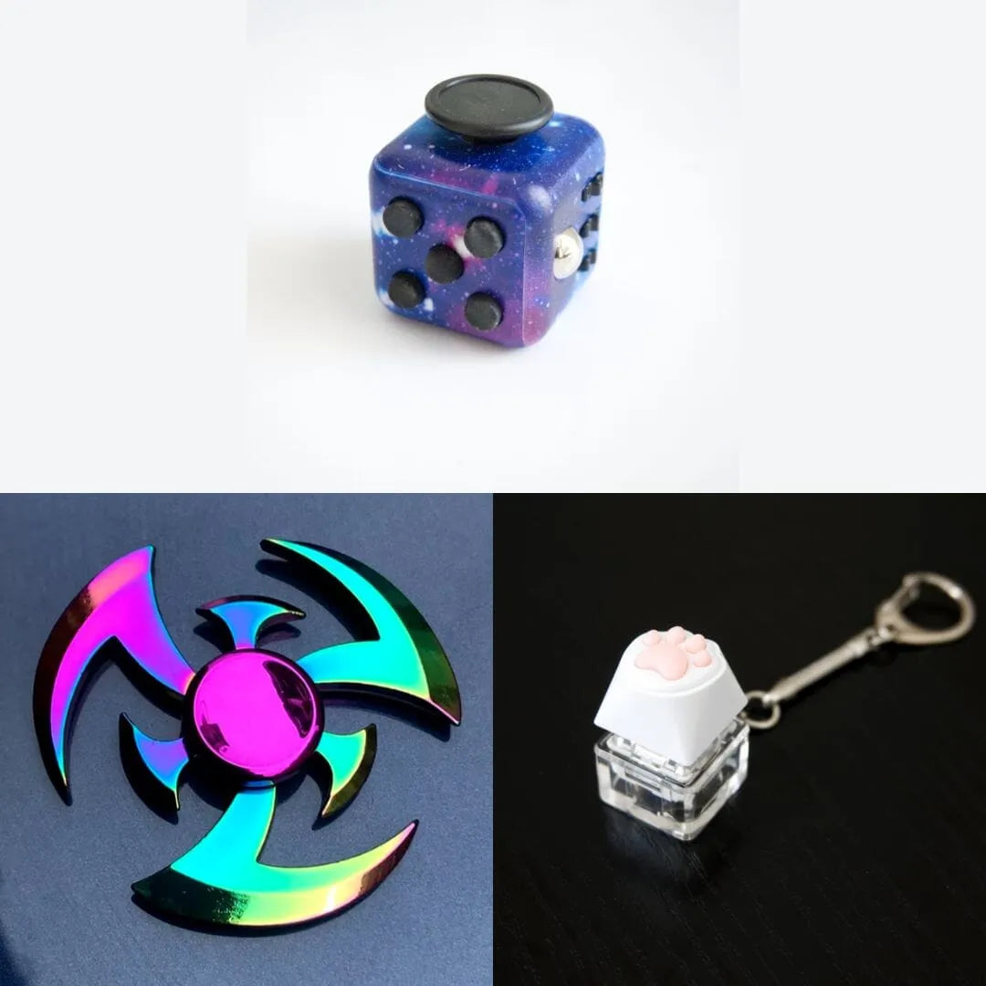 Rainbow Fidget Spinner + 2 Fidgets Bundle (choose your colors) Shuriken Galaxy