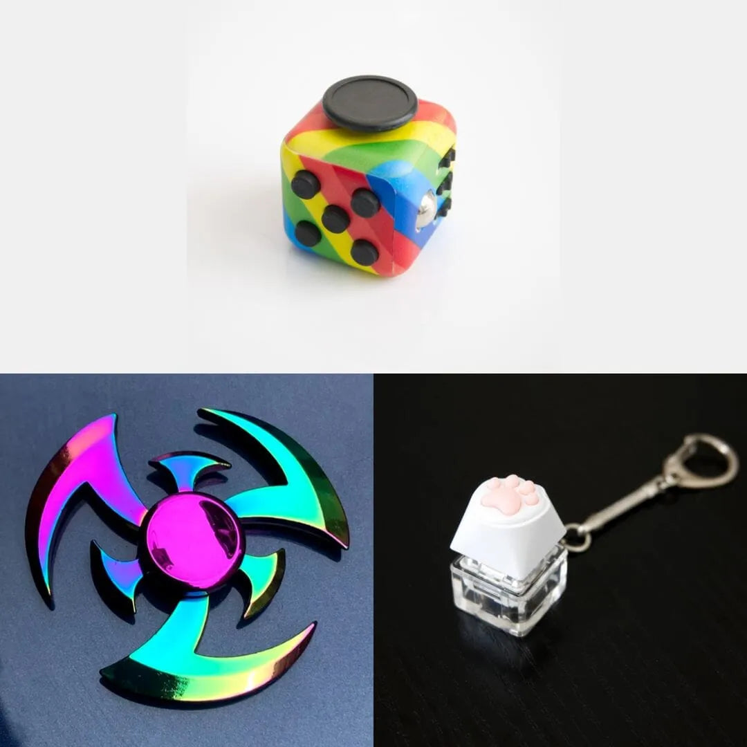 Rainbow Fidget Spinner + 2 Fidgets Bundle (choose your colors) Shuriken Rainbow