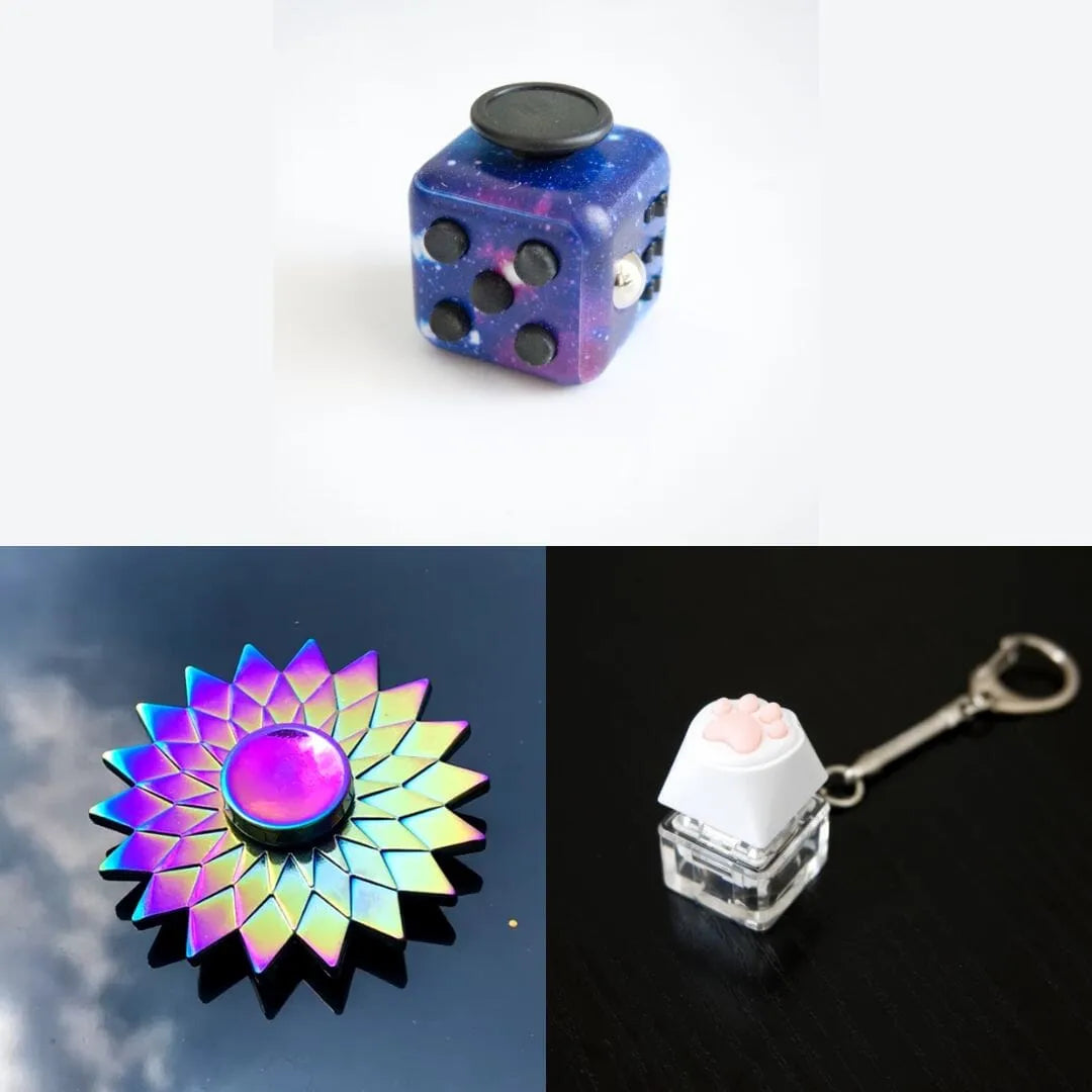 Rainbow Fidget Spinner + 2 Fidgets Bundle (choose your colors) Sun Galaxy