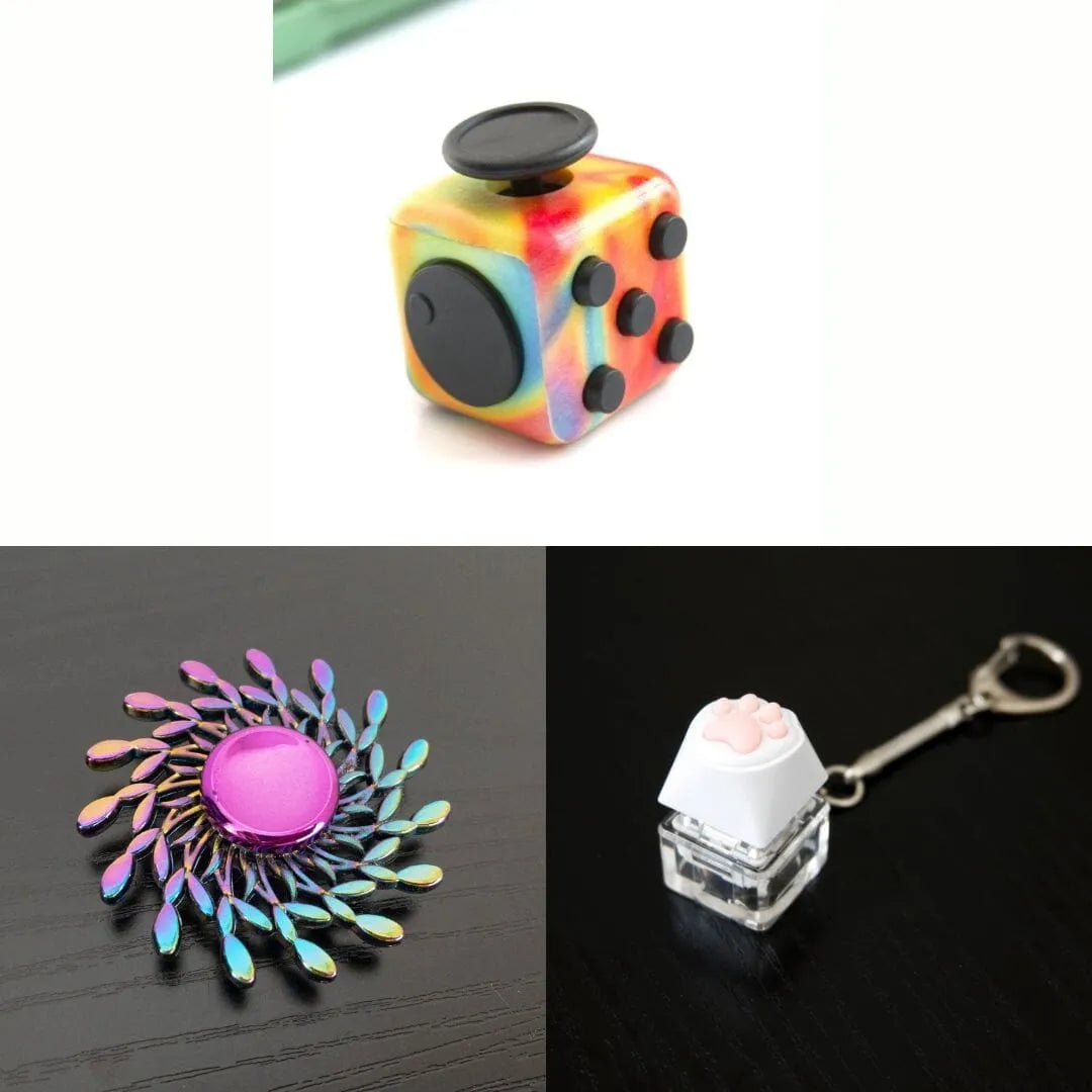 Rainbow Fidget Spinner + 2 Fidgets Bundle (choose your colors) Wind Watercolor