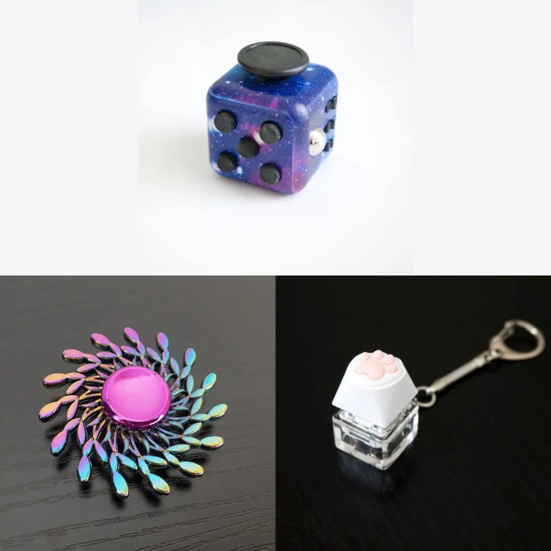 Rainbow Fidget Spinner + 2 Fidgets Bundle (choose your colors) Wind Galaxy