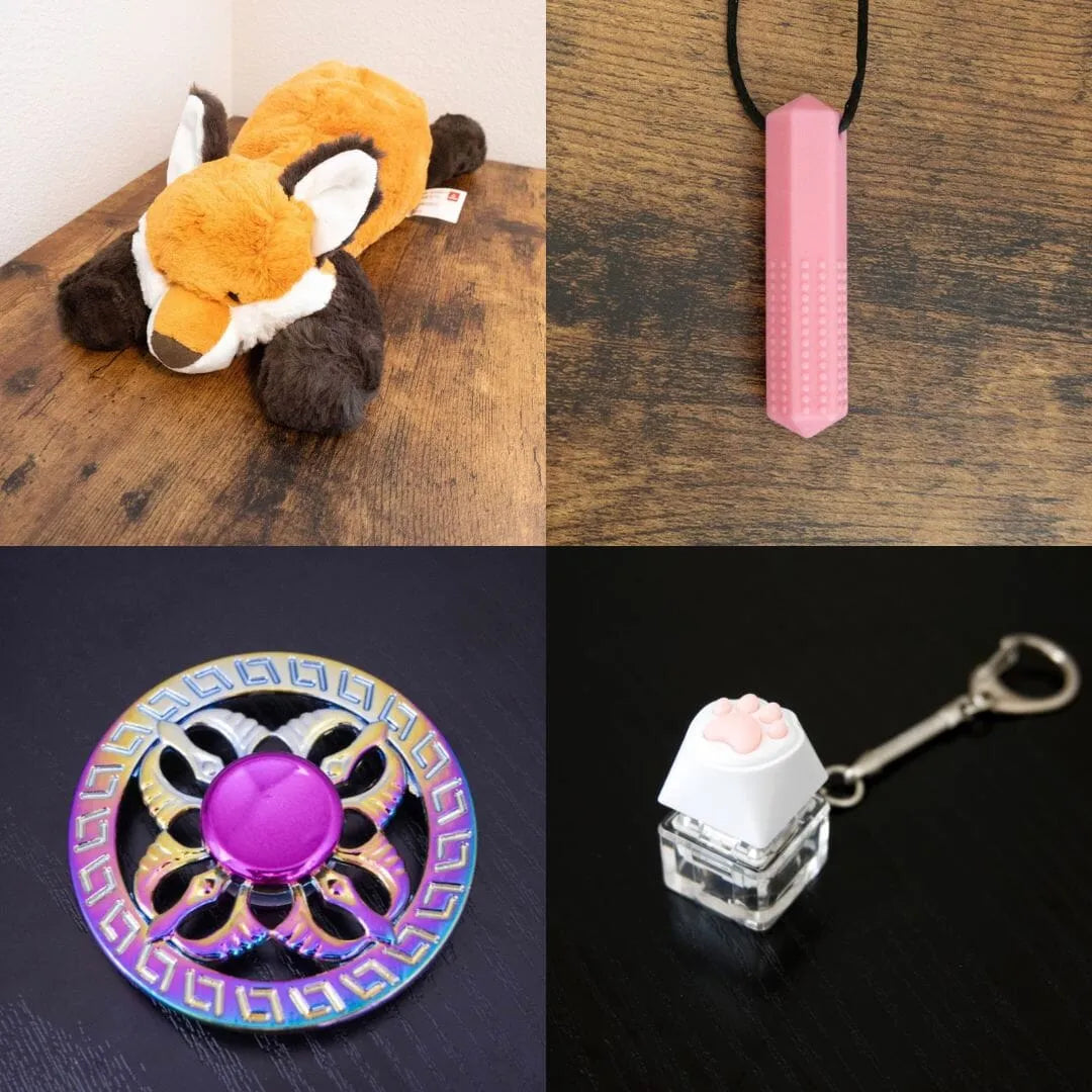 Fox Plush With Chewelry + Fidgets Bundle Pink Mystic