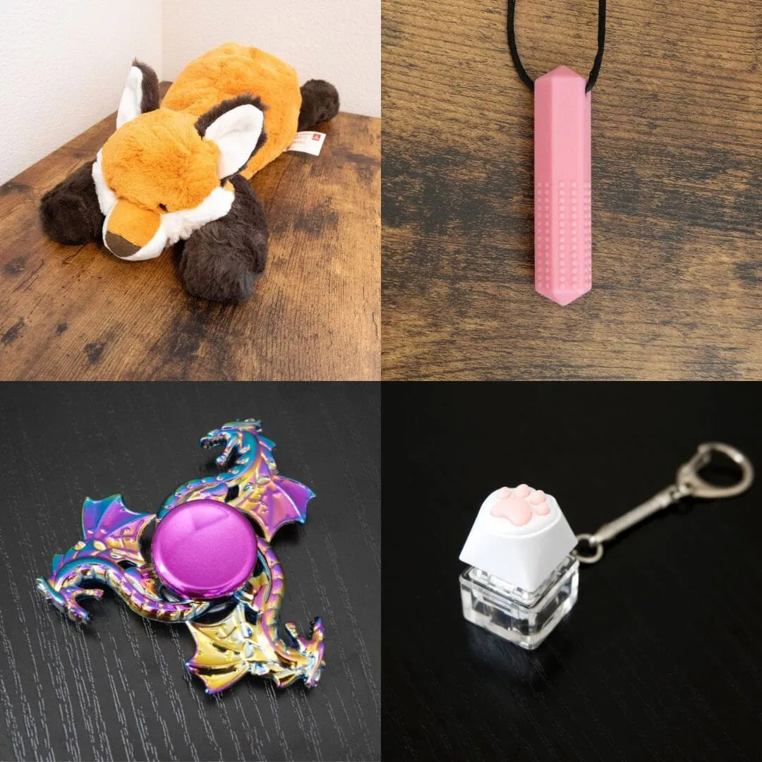 Fox Plush With Chewelry + Fidgets Bundle Pink Dragon (Limited Edition)