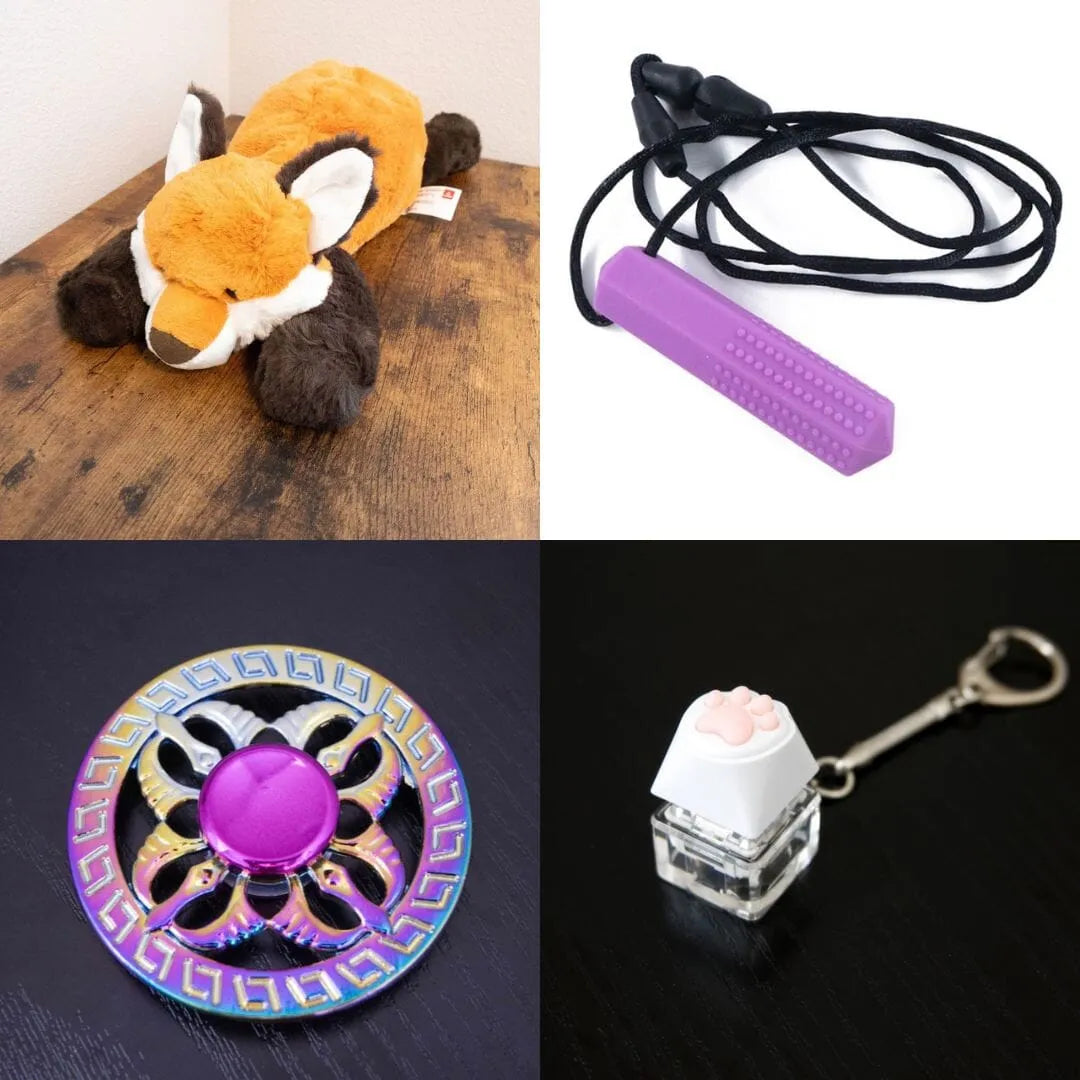 Fox Plush With Chewelry + Fidgets Bundle Purple Mystic